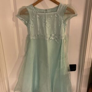 Bonnie Jean - Light Blue Short Sleeve Formal Kids Dress - Size 10
